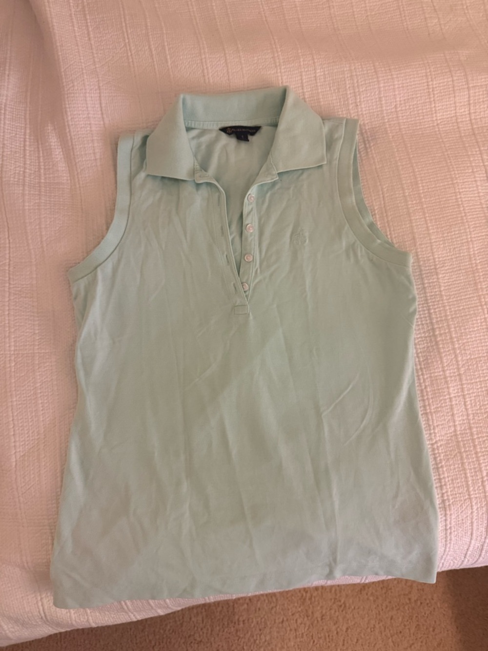 Brooks Brothers Pale Mint Sleeveless Polo Tank